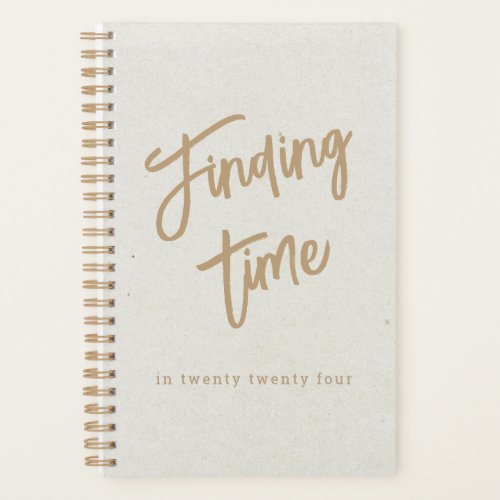 Bold Gold Script Typography Personalized Ivory Planner