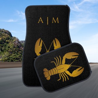 Bold golden lobster in black