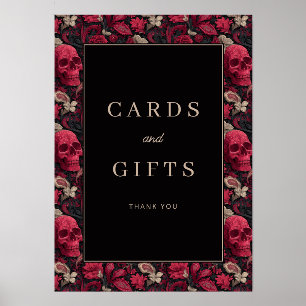 Bold Gothic Floral Skull Border Holder