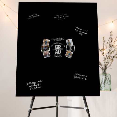 Bold GRAD 6 Photo Graduation Party Signature Board