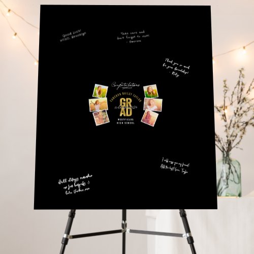 Bold GRAD 6 Photo Graduation Party Signature Board