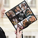 Bold Grad Black 8 Photo Collage Graduation Cap Topper<br><div class="desc">Celebrate your graduation day in style with a photo collage graduation cap topper! The custom graduation cap topper features "Grad" in bold white lettering with a black background (or color of your choice) surrounded by 8 of the graduate's favorite photos. Choose photos of your friends, family, pets, etc. Personalize the...</div>