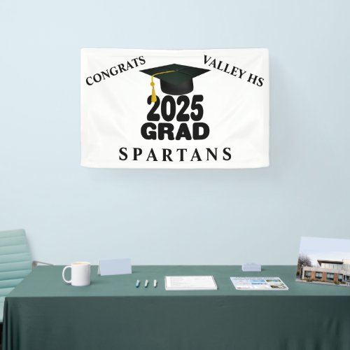 Bold Grad Cap Class of 2025 Banner