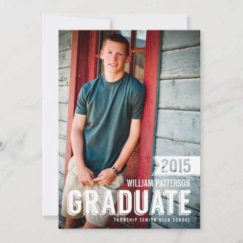 Bold Grad Guy Photo Graduation Party Invitation