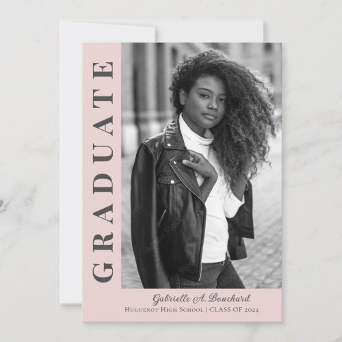 Bold Grad Modern Photo Announcement Party Invite