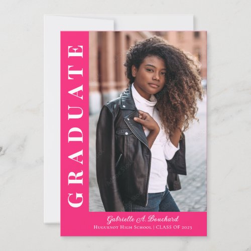 Bold Grad Modern Photo Announcement Party Invite