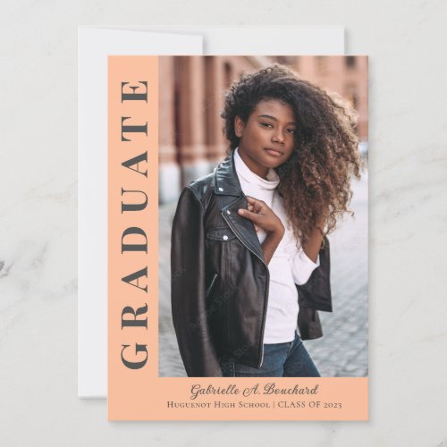 Bold Grad Modern Photo Announcement Party Invite