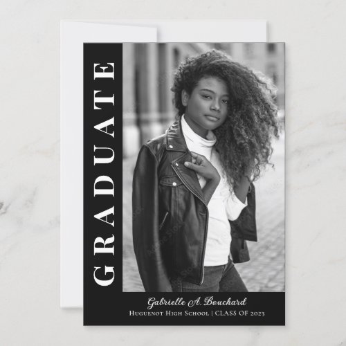 Bold Grad Modern Photo Announcement Party Invite