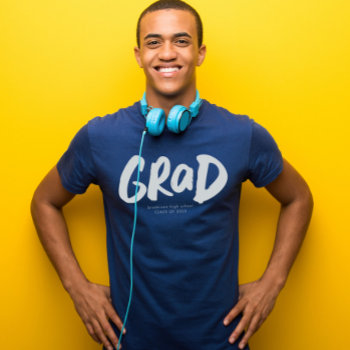 Bold Grad Modern Trendy Graduation Personalized T-shirt by LeaDelaverisDesign at Zazzle