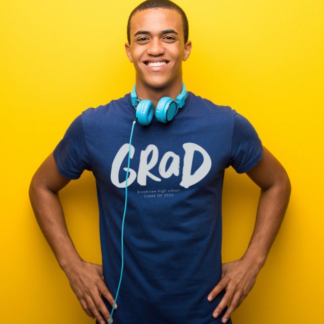 Bold grad modern trendy graduation personalized T-Shirt (Creator Uploaded)