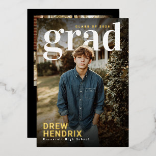 Bold Grad PhotoPop Graduation Announcement