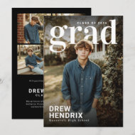 Bold Grad PhotoPop Graduation Announcement
