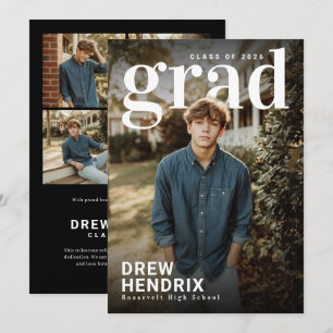 Bold Grad PhotoPop Graduation Announcement