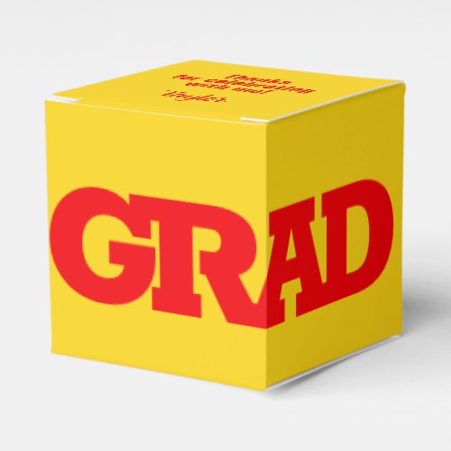 Bold GRAD Red and Yellow Gold Graduation Party Favor Boxes