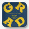 Bold GRAD Yellow on Blue Graduation