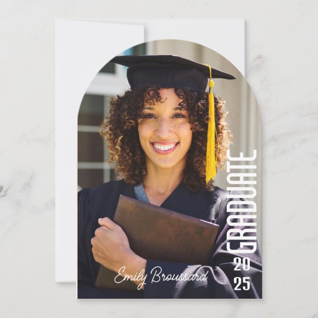 Bold Graduate Arch Photo Graduation Party Invitation (Front)