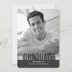 Bold Graduate, Modern typography photos graduation Announcement