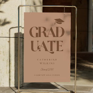Bold Graduate Terracotta Grad Party Welcome Sign