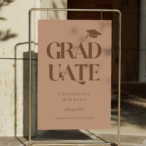 Bold Graduate Terracotta Grad Party Welcome Sign