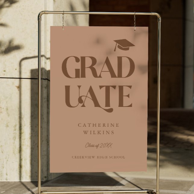 Bold Graduate Terracotta Grad Party Welcome Sign (Creator Uploaded)