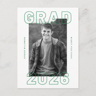Bold Graduation Photo Card | Announcement Postcard
