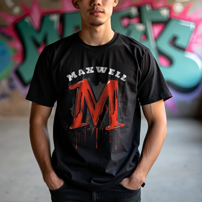  Bold Graffiti Monogram "M" - Customizable Urban T-Shirt (Creator Uploaded)