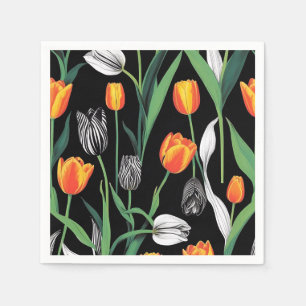 Bold Graphic Artistic Tulips Napkins