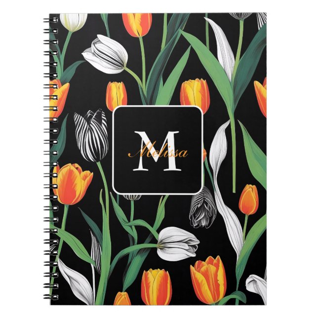 Bold Graphic Artistic Tulips  Notebook (Front)