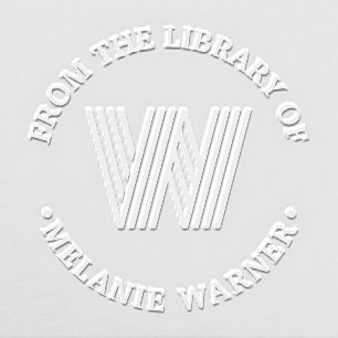 Bold Graphic Initial “From the library of” Name Embosser