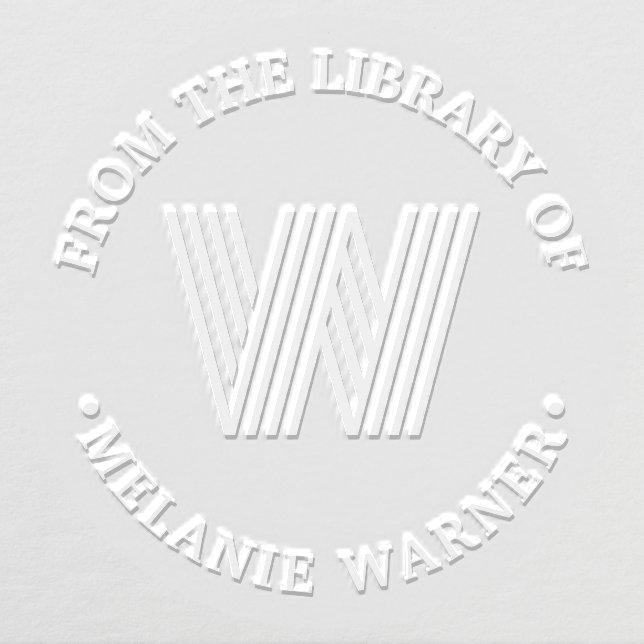 Bold Graphic Initial “From the library of” Name Embosser (Design)