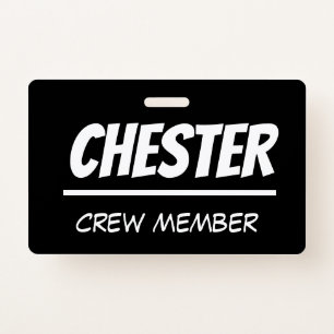 bold, graphic lanyard - crew member, volunteer etc badge