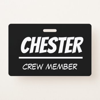 Bold  Graphic Lanyard - Crew Member  Volunteer Etc Badge by Team_Lawrence at Zazzle