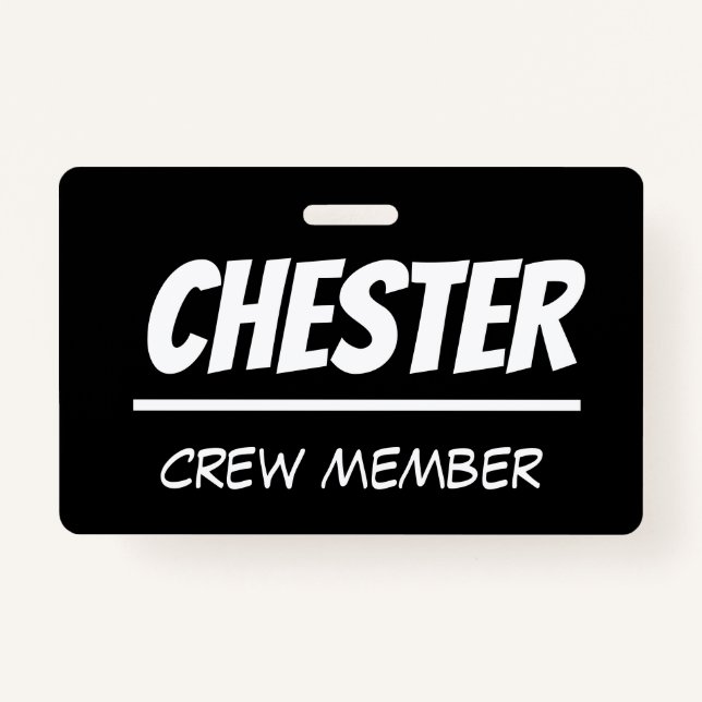 bold, graphic lanyard - crew member, volunteer etc badge (Front)