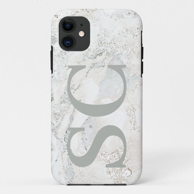 Bold graphic typography initial marble Case-Mate iPhone case (Back)