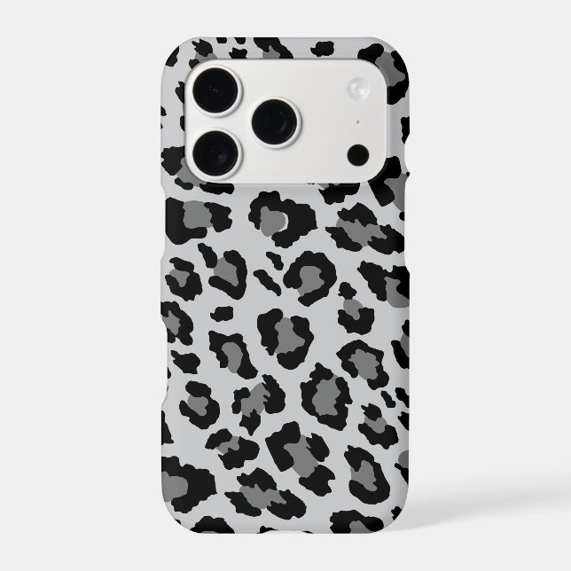 Bold Gray Black Leopard Print Case-Mate iPhone Case (Back)