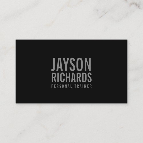 Bold GrayBlack Personal Trainer Business Card