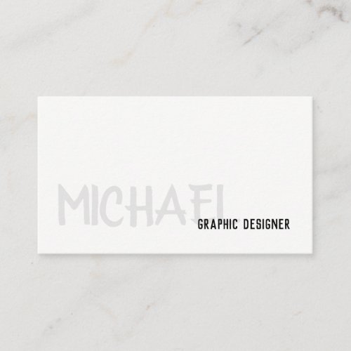 Bold Gray Black Simple Text Business Card