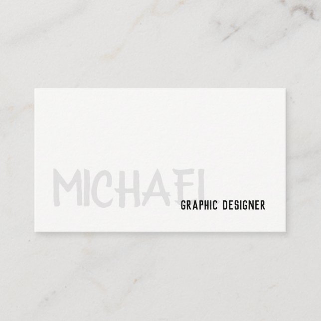 Bold Gray Black Simple Text Business Card (Front)