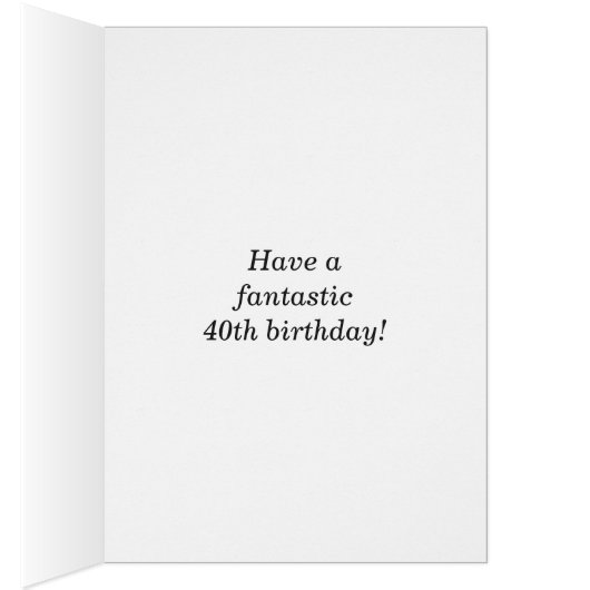 Bold, Gray, Faux Gold 40th Birthday w/ Name Card (Inside (Right))