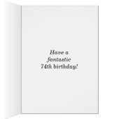 Bold, Gray, Faux Gold 74th Birthday w/ Name Card (Inside (Right))