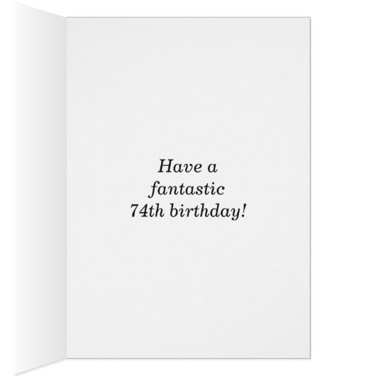 Bold, Gray, Faux Gold 74th Birthday w/ Name Card (Inside (Right))