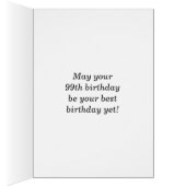 Bold, Gray, Faux Gold 99th Birthday w/ Name Card (Inside (Right))