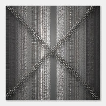 Bold Gray stripe with cross chains