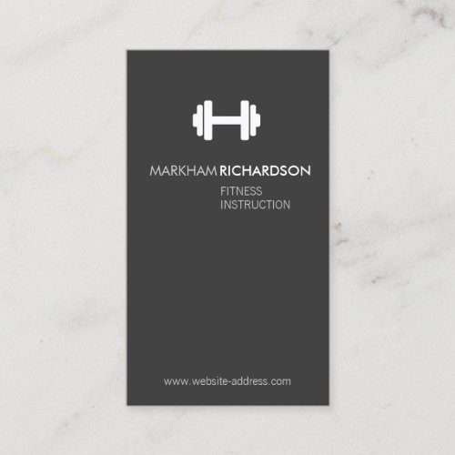 Bold Gray/White Personal Trainer Business Card