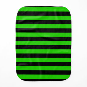 Bold Green and Black Stripes Pattern Baby Burp Cloth