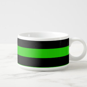 Bold Green and Black Stripes Pattern Bowl