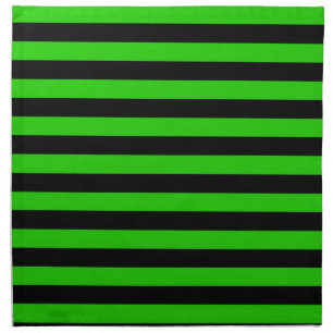 Bold Green and Black Stripes Pattern Napkin