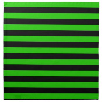 Bold Green And Black Stripes Pattern Napkin by MHDesignStudio at Zazzle