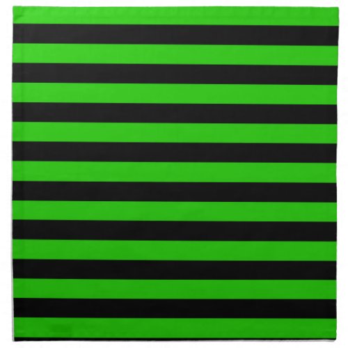 Bold Green and Black Stripes Pattern Napkin