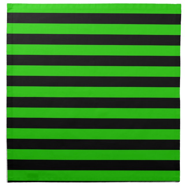 Bold Green and Black Stripes Pattern Napkin (Front)
